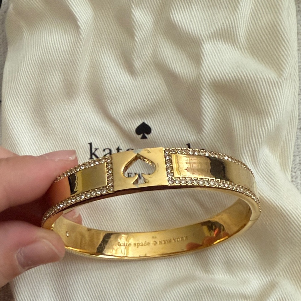 Kate Spade Gold Tone Bangle with Spade Detail - Picture 2 of 2